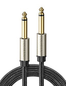 UGREEN 1/4 Inch Guitar Cable Instrument Cable 6.35mm Mono Jack TS Unbalanced Patch Speaker Cable Braided Straight Male Amp Cord Zinc Alloy Casing Compatible with Electric Guitar Bass Keyboard, 2M