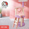 Floofi 101cm Galaxy Plush Multi-Level Cat Condo Cat Tree Play House Tower Scratching Post Pink Purple