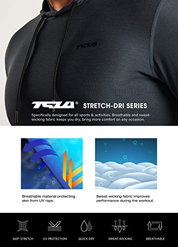 TSLA 3 Pack Men's Short Sleeve Pullover Hoodies, Dry Fit Running Workout Shirts, Athletic Fitness & Gym Shirt MTS70-KCV_Large