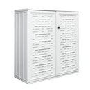 ADDOK 60-Gallon Storage Cabinet Light Weight Resin Indoor/Outdoor Storage Unit for Patio, Garden, Veranda with 1 Laminate Shelves (Ivory White)