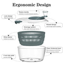 Ourokhome Salad Spinner Dryer Washer, Large Hand Crank professional Kitchen Gadgets with Bowl and Colander, Easy Cleaning, Washing, Drying Vegetables, Fruits, Lettuce, Greens, Lockable, 4 L, Gray