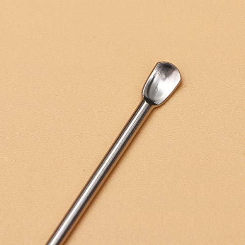 POPETPOP 5pcs Micro Scoop Stainless Steel Lab Spatula Spoons Micro Laboratory Spoons Measuring Spoons Medical Pharmacy Lab Testing Spoons