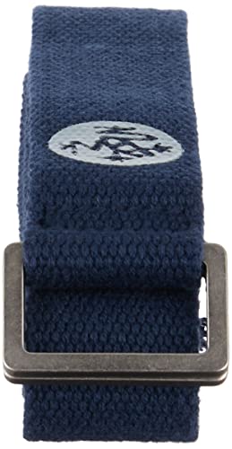 Manduka Unfold Yoga Strap - Lightweight Cotton, Secure, Slip Free Support, Midnight, 1.25 Inch Wide, 8 Feet (244cm)