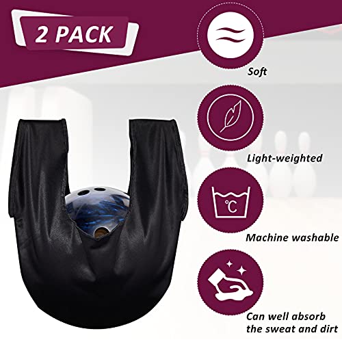 Zhanmai 2 Pack Bowling See Saws Washable Bowling Ball Polisher Bags Bowling Ball Cleaner Holder Bags Black Bowling Cleaner Towels for Bowling Ball Cleaning