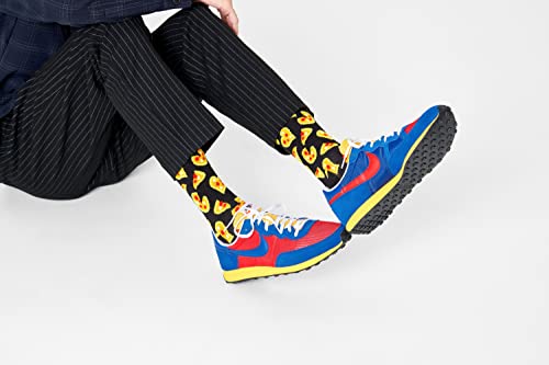 Happy Socks Men's Happy Pizza Love Socks, Black, 11-Jul UK