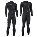 ZCCO 3mm Neoprene Wetsuits, Front Zip Full Body Men and Women Diving Suit, one Piece for Snorkeling, Scuba Diving Swimming, Surfing