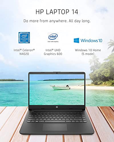 HP Stream 14inch HD Touchscreen Display Laptop, Intel Celeron N4020 Processor, 8GB DDR4 Memory, 128GB Storage (64GB eMMC+64GB Card), WiFiBluetooth,1-Year Microsoft 365,Win 10 S,Jet Black|NoCo Bundle