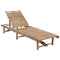 vidaXL Garden Sun Lounger with Cushion Patio Backyard Terrace Balcony Backyard Lounge Day Bed Seat Outdoor Seating Furniture Bamboo