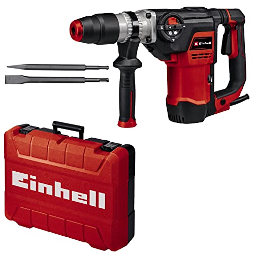 Einhell TE-RH 40 3F Rotary Hammer Drill Kit | SDS Max 3-in-1 Drill - Pneumatic Impact Drilling/Chiselling With and Without Lock | 1050W, 10 Joule Impact Force, Anti-Vibration System