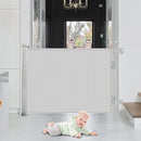 Retractable Baby Safety Gate - Sulishang Durable Portable Mesh Baby Gate/Dog Gate, Extra Wide Safety Gates 33" Tall, Extends up to 55" for Doorways, Stairs, Hallways, Banisters Indoor and Outdoor