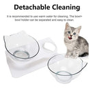 iDopick Cat Bowl, Elevated Dog Food and Water Transparent Bowl with Raised Stand 15°Adjustable Tilted, Pet Feeder for Kitten Puppy Cats