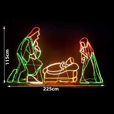 LED Nativity and Cribs Christmas Motif Rope Light 225cm