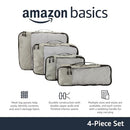 Amazon Basics 4 Piece Packing Travel Organizer Cubes Set, Grey