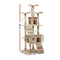 i.Pet Cat Tree Large Cats Tower Ultimate Scratching Post, 180cm Height Beige Pet Scratcher Cardboard Posts Indoor Kittens Wooden Play House Towers and Trees Corner Toys, with Condo Ladder Hanging Toy