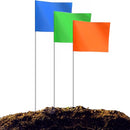 Zozen 100 Pack Marking Flags, Orange&Green&Blue, Marker Flags for Lawn, 15x4x5 Inch Landscape Flgs, Irrigation Flags, Lawn Flags,Yard Markers, Match with for Distance Measuring Wheel.