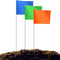 Zozen 100 Pack Marking Flags, Orange&Green&Blue, Marker Flags for Lawn, 15x4x5 Inch Landscape Flgs, Irrigation Flags, Lawn Flags,Yard Markers, Match with for Distance Measuring Wheel.