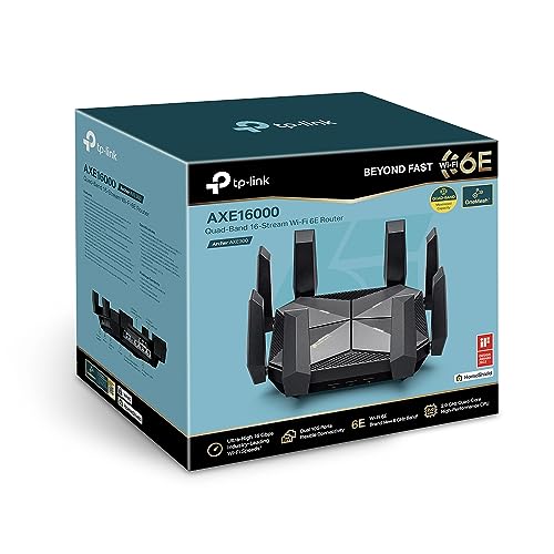 TP-Link AXE16000 Quad-Band Wi-Fi 6E Router, Two 10G Ports, Maximised Coverage, OFDMA, MU-MIMO, HomeShield, VPN Clients and Server Supported (Archer AX11000)