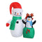 Jingle Jollys Christmas Inflatable Illuminated Snowman, Outdoor Decorations, 1.8M Cold White LED Lights with Pegs and Ropes Set Built-in Pump Lawn Yard Decor