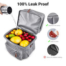 【Icepacks Included】LIWEGHT Expandable Large Lunch Bag 15L Double Deck Lunch Box Leakproof Cooler Bag for Men Women Adults Insulated Lunch Tote Bag with Shoulder Strap