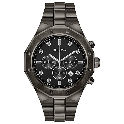 Bulova Classic Chronograph Men's Stainless Steel Diamond, Black, Chronograph