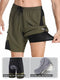 ARSUXEO Mens Mountain Bike Shorts MTB Shorts with Liner Padded Biking Cycling Shorts Loose Fit Lightweight, Army Green, X-Large
