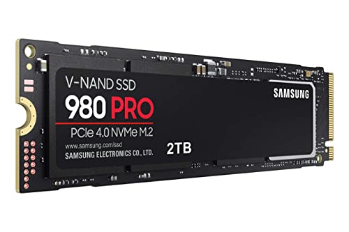 Samsung 980 PRO SSD 2TB PCIe NVMe Gen 4 Gaming M.2 Internal Solid State Hard Drive Memory Card, Maximum Speed, Thermal Control, MZ-V8P2T0B