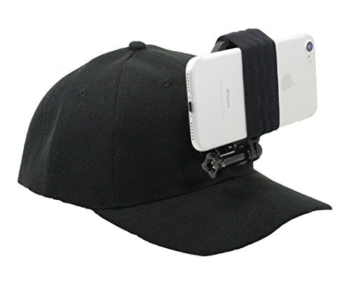 OCTO MOUNT - Baseball Hat Compatible with Smartphone/Cellphone/GoPro Camera Head Mount. Operable with Any Phone or Action Camera, Regardless of Case. iPhone, Samsung, Nokia, Google and Plus Sizes