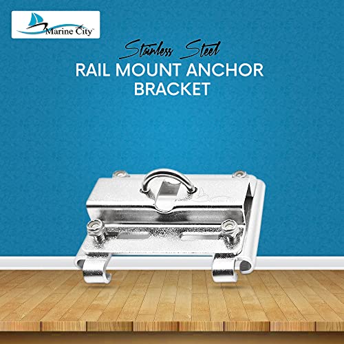 MARINE CITY Stainless Steel Vertical Stanchion Sturdy and Durable Polished Corrosion Resistant Rail Mount Anchor Bracket Holder for Boats Kayaks Ships RVs (Fits 7/8 Inches to 1 Inch) (1 Pcs)