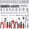 TOPEX 65-Piece Household Hand Tool Set Portable Home Auto Repair Kit Premium Quality w/Toolbox Storage Case/Mechanic Hand Tool Set