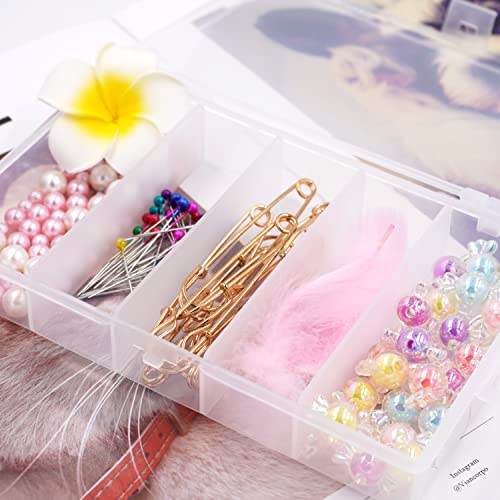 Honbay Clear Visible Plastic Fishing Tackle Accessory Box Fishing Lure Bait Hooks Storage Box Case Container Jewelry Making Findings Organizer Box Storage Container Case (M:7"x4.3"x1.2")