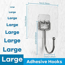 10 Pieces Large Wall Hooks for Hanging Heavy Duty 22lb(Max),Coat and Towel Adhesive Hooks,Wall Hangers Waterproof and Oilproof for Bathroom,Kitchen and Home Sticky Hooks (Transparent)