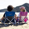 SunnyFeel Low Folding Camping Chair, Portable Beach Chairs, Mesh Back Lounger for Outdoor Lawn Beach Camp Picnic (Pink)