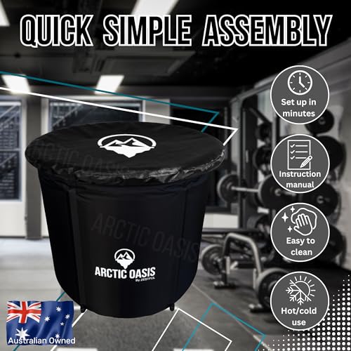 ARCTIC OASIS - Ice Bath Tub, Ice Plunge Bathtubs, Portable Bathtub, Fitness/Rehab Ice Bath for Athletes, Portable Ice Plunge Therapy Tub, Cold Recovery Bucket, Larger Size, Black