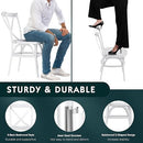 Memobarco Assembled Dining Chairs Set of 2, 450lbs Commercial Grade Farmhouse Side Chair, Heavy Duty X-Back Restaurant Chair, Cross Back Stacking Chairs for Bistro, Cafe, Banquet, Hotel - White