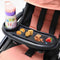 Stroller Snack Tray with Cup Holder, Universal Stroller Food Tray with Removable Non-Slip Grip Clip and Hooks, Baby Stroller Cup Holder, Stroller Accessory Fits Most Types for Stroller Bike Walker (B)