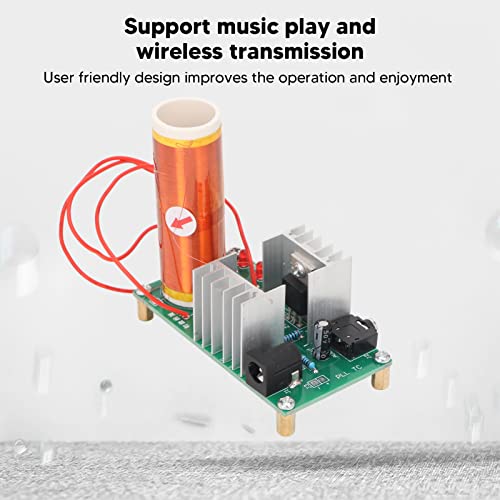 Mini Music Tesla Coil Kit, DC15‑24V 15W Scientific Experiment Electronic DIY Coil Scientific Kit Music Playback Plasma Wireless Transmission Desktop Toys DIY Electronic Part