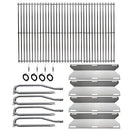 Hisencn Repair kit Replacement for Jenn Air 720-0337, 7200337, 720 0337 Gas Grill Model, 4pack Stainless Steel Burners Pipe Tube, Heat Plates Sheild Tent, Set of 3 Grill Cooking Grid Grates