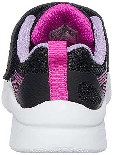 Skechers Kids Girls MICROSPEC-Bold Delight Sneaker, Black, 7 Toddler