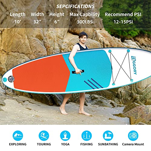 EGGORY SUP Inflatable Stand Up Paddleboard_incl Pump Paddle Leash Carry Bag