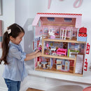 KidKraft Chelsea Cottage Wooden Dolls House with Furniture and Accessories Included, Play Set for Miniature Dolls, Dollhouse for Mini Dolls, Kids' Toys, 65054