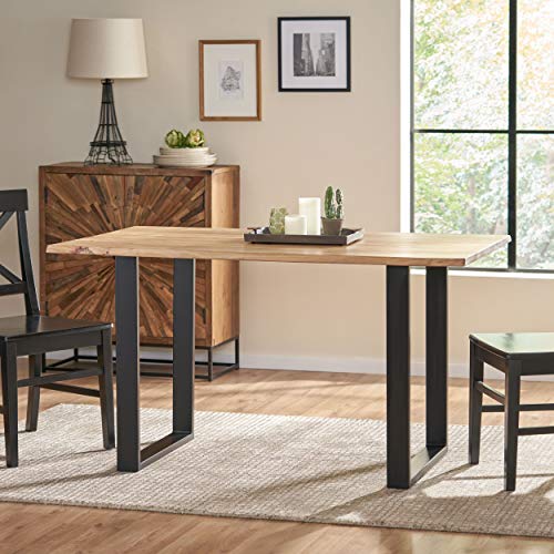 Christopher Knight Home 313410 Dining Table, Black + Natural