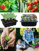 120 Cells Seedling Starter Tray kit, 10 Pack Seed Starting with Humidity Dome and Base Vented Trays for Greenhouse Gardens, Adjustable Plant Starter Kit, Mini Propagator for Germination (GreenNew)
