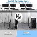 Geepen Cable Sleeve 2M, Cable Organizer, Cord Protector Wire Loom Tubing Cable Sleeve Split Sleeving for USB Cable Power Cord for Home Office Black