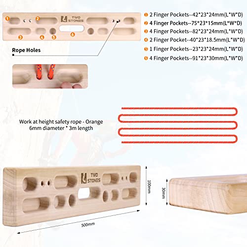 TWO STONES Portable Hangboard Rock Climbing | Climbing Hangboard as Hang Boards for Climbing Training Indoor and Outdoor