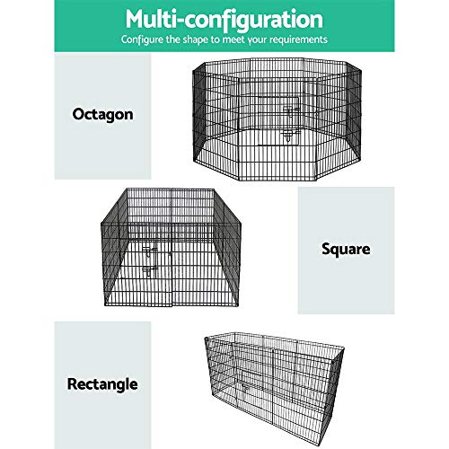 i.Pet36" 8 Panel Pet Dog Playpen Rabbit Play Pen Playpens Fence Cage Cages Puppy Exercise Enclosure Crate Pets Barrier Portable Outdoor Indoor Run Gate Guinea Pig Heavy Panels Kennel