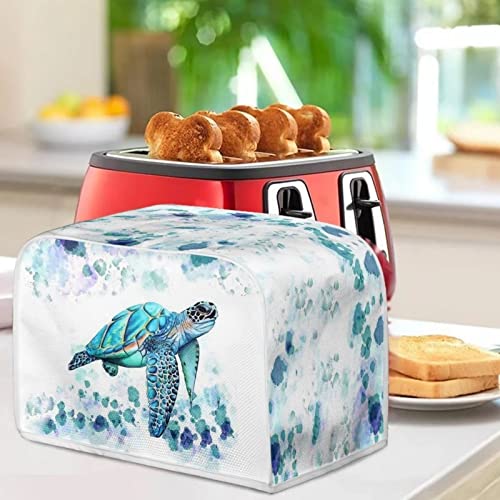 ZFRXIGN Hippie Sea Turtle Toaster Covers Toaster Dust Cover Toaster Bag Kitchen Appliance Covers Toaster Oven Dustproof Cover Machine Washable Aqua Blue, M - 4 Slice (P5823130105)