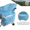 Coastrail Outdoor Beach Chair Low Profile Mesh Back Folding Chair for Adults with Cup Holder & Cooler & Phone Bag for Outdoor Camping Beach, Supports 300 lbs, Blue, 2 Pack
