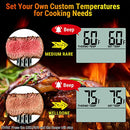 ThermoPro TP16 Digital Meat Thermometer with Food-grade Temperature Probe for Smoker Oven BBQ Grill Multifunctional Food Thermometer with Pre-programmed Food Temperature Set and Timer