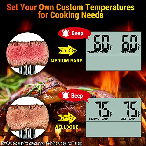 ThermoPro TP16 Digital Meat Thermometer with Food-grade Temperature Probe for Smoker Oven BBQ Grill Multifunctional Food Thermometer with Pre-programmed Food Temperature Set and Timer