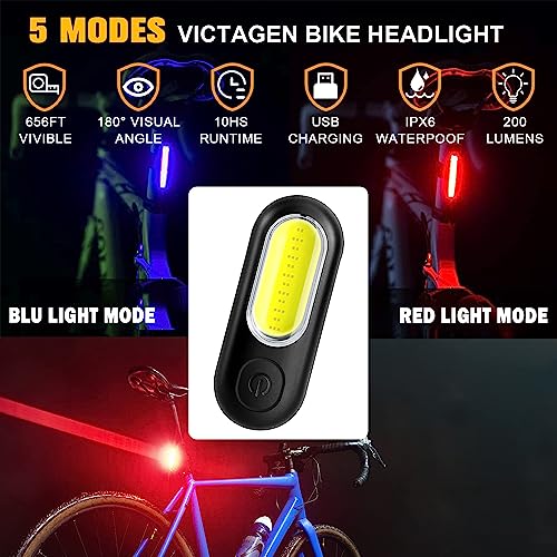 Necomi Bicycle Lights Front and Back Set,1200 lumens 5800mAh Battery USB Rechargeable Bicycle Headlight with Rotatable Stand, 13 Modes IP65 Waterproof